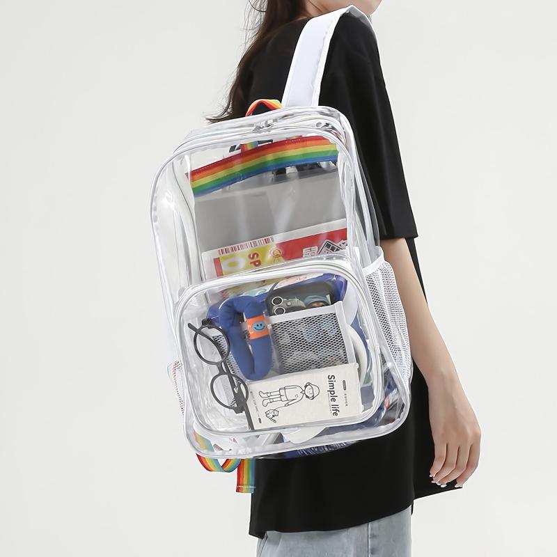 Clear Transparent Backpack for School College Work Security Travel Sports