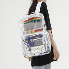 Clear Transparent Backpack for School College Work Security Travel Sports