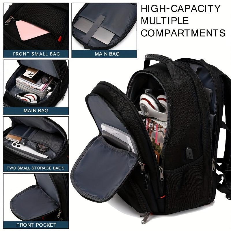 Waterproof Durable Backpack USB Charging Port Travel Student Computer Bag