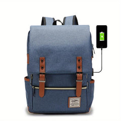 Casual Backpack With USB Charging Port Large Capacity School Bag