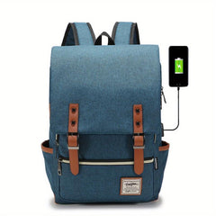 Casual Backpack With USB Charging Port Large Capacity School Bag