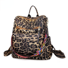 Large Capacity PU Leather Shoulder Backpack