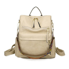 Large Capacity PU Leather Shoulder Backpack