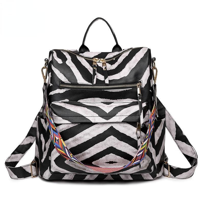 Large Capacity PU Leather Shoulder Backpack