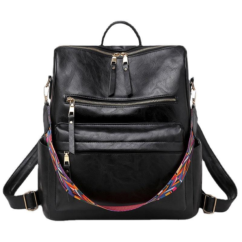 Large Capacity PU Leather Shoulder Backpack