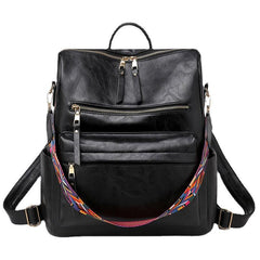 Large Capacity PU Leather Shoulder Backpack