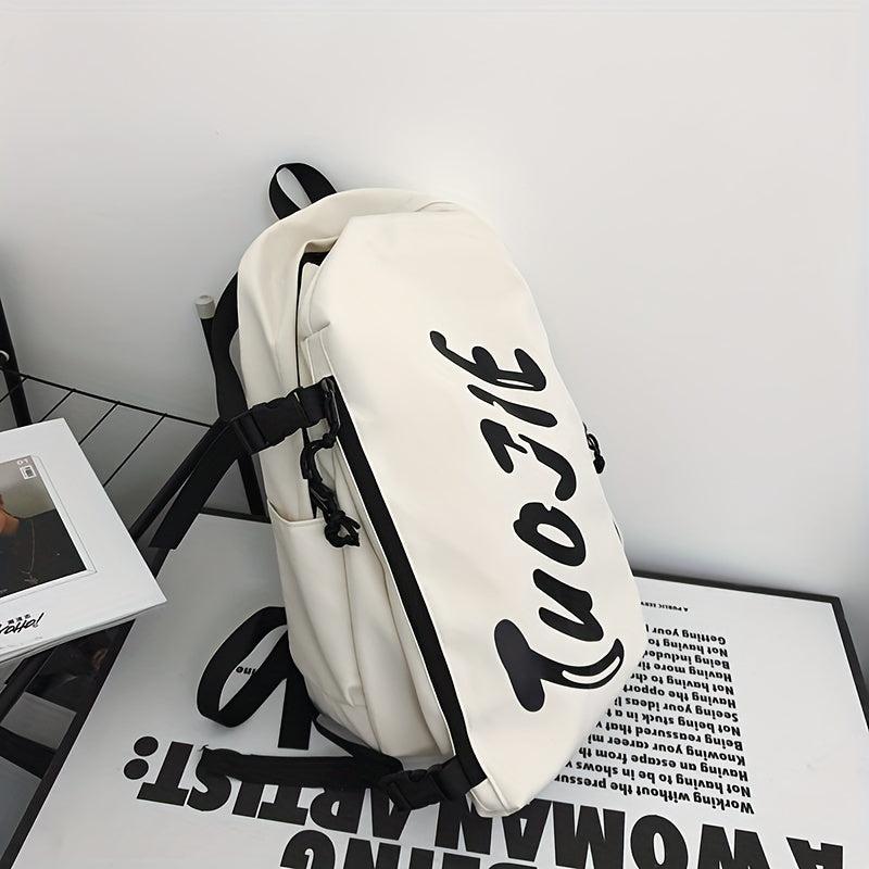 Student Backpack Letter Print Large Capacity Backpack Couple Travel Bag