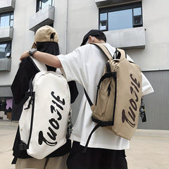Student Backpack Letter Print Large Capacity Backpack Couple Travel Bag