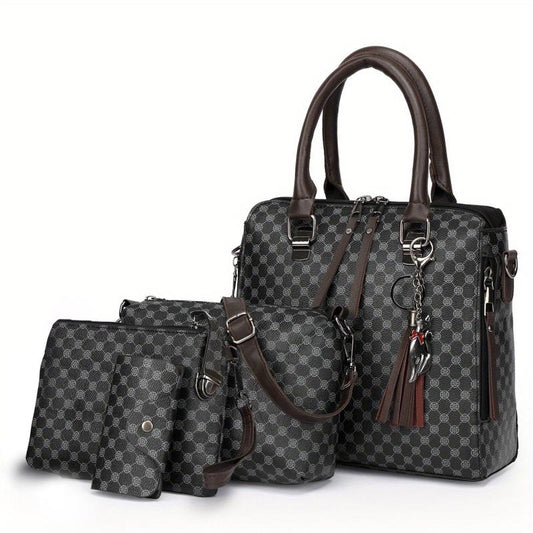 4 Piece Set Business Briefcase Summer Women's Shoulder Bag