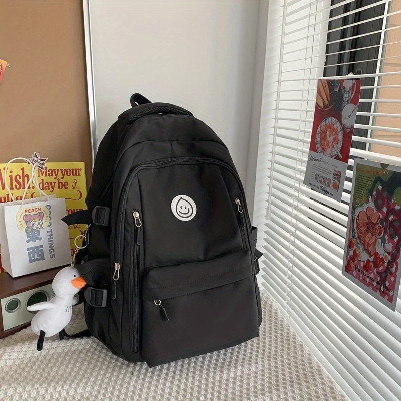 Casual Layer School Bag Large Capacity Student Backpack with Duck Pendant