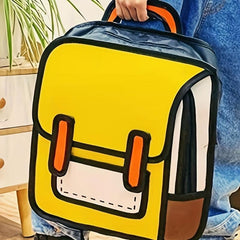 2D Drawing Backpack Cartoon School Bag Outdoor Daypack