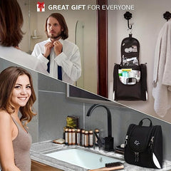 Waterproof Travel Toiletry Bag with Strong Zippers and 17 Compartments