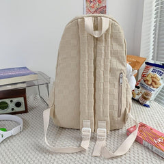 Plaid Printed Backpack for Boys and Girls Students