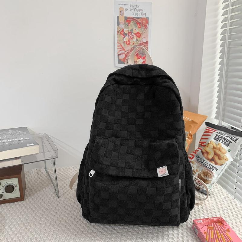 Plaid Printed Backpack for Boys and Girls Students