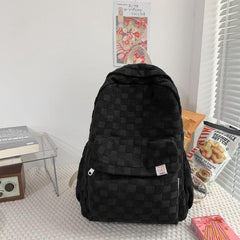 Plaid Printed Backpack for Boys and Girls Students