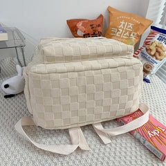 Plaid Printed Backpack for Boys and Girls Students