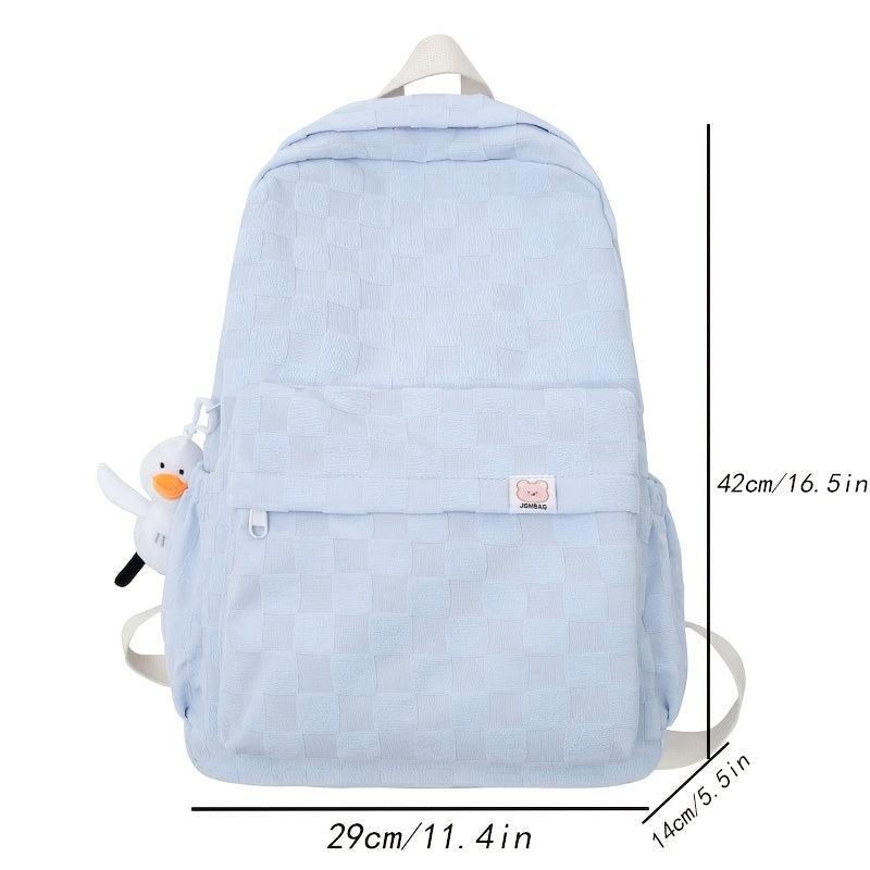 Plaid Printed Backpack for Boys and Girls Students