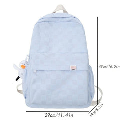 Plaid Printed Backpack for Boys and Girls Students