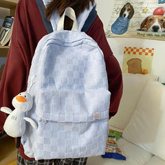 Plaid Printed Backpack for Boys and Girls Students