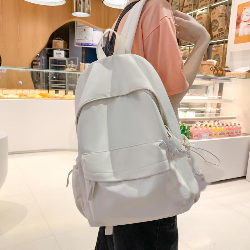 Large Capacity High School Backpack for Students - Solid Color