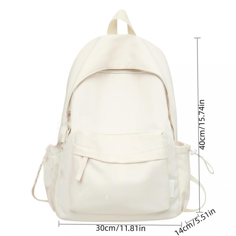 Large Capacity High School Backpack for Students - Solid Color