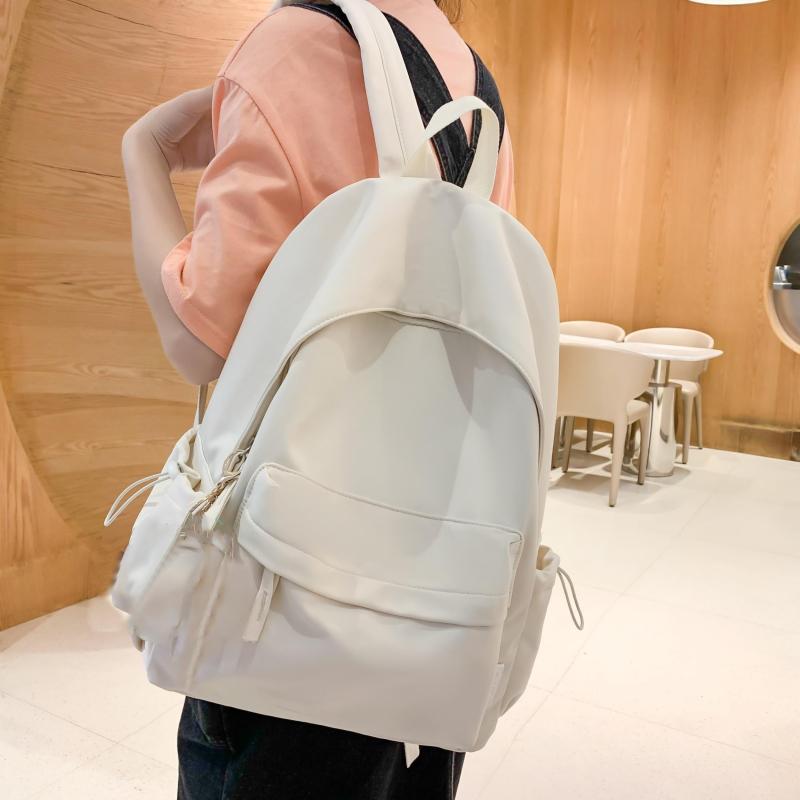 Large Capacity High School Backpack for Students - Solid Color