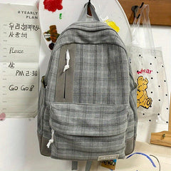 Harajuku Casual Cotton Hemp Schoolbag Male Female Students Backpack