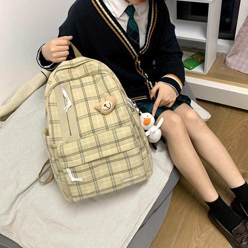 Harajuku Casual Cotton Hemp Schoolbag Male Female Students Backpack