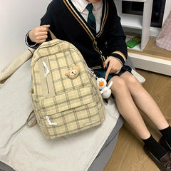 Harajuku Casual Cotton Hemp Schoolbag Male Female Students Backpack