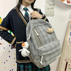 Harajuku Casual Cotton Hemp Schoolbag Male Female Students Backpack
