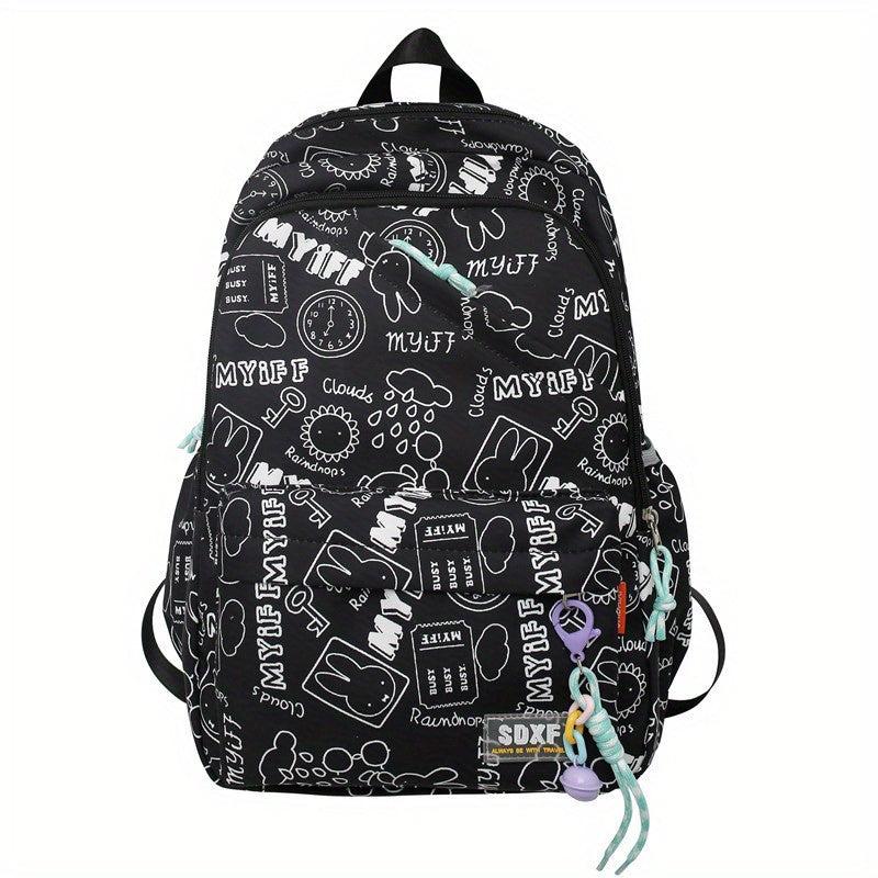 Graffiti Canvas Waterproof Backpack School Bag