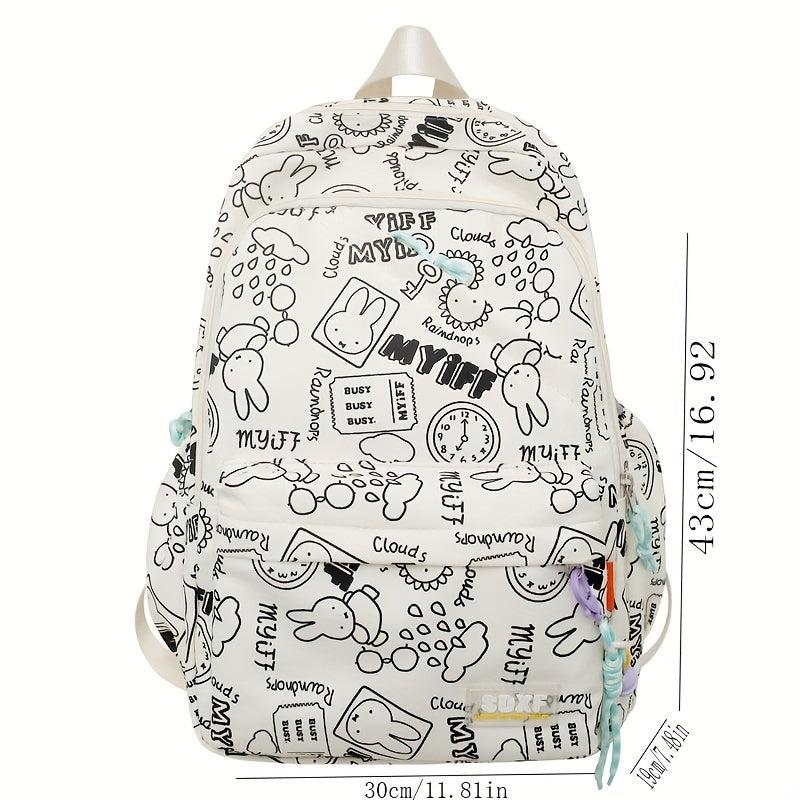 Graffiti Canvas Waterproof Backpack School Bag
