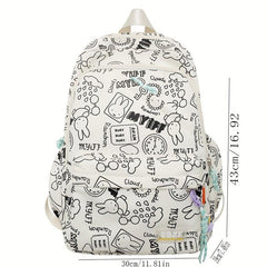 Graffiti Canvas Waterproof Backpack School Bag