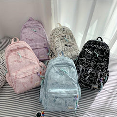 Graffiti Canvas Waterproof Backpack School Bag