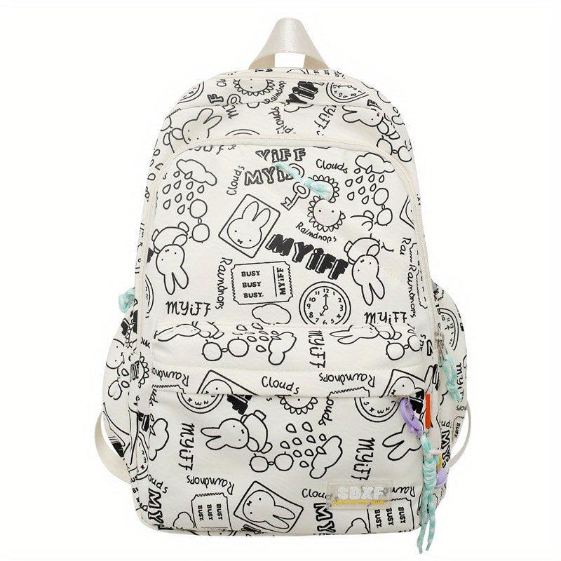 Graffiti Canvas Waterproof Backpack School Bag