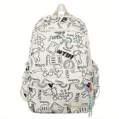 Graffiti Canvas Waterproof Backpack School Bag