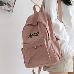 Large Capacity Letter Print Backpack Classic Casual School Bag