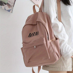 Large Capacity Letter Print Backpack Classic Casual School Bag