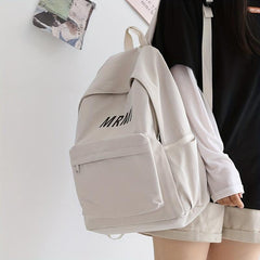 Large Capacity Letter Print Backpack Classic Casual School Bag
