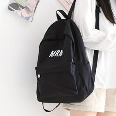 Large Capacity Letter Print Backpack Classic Casual School Bag