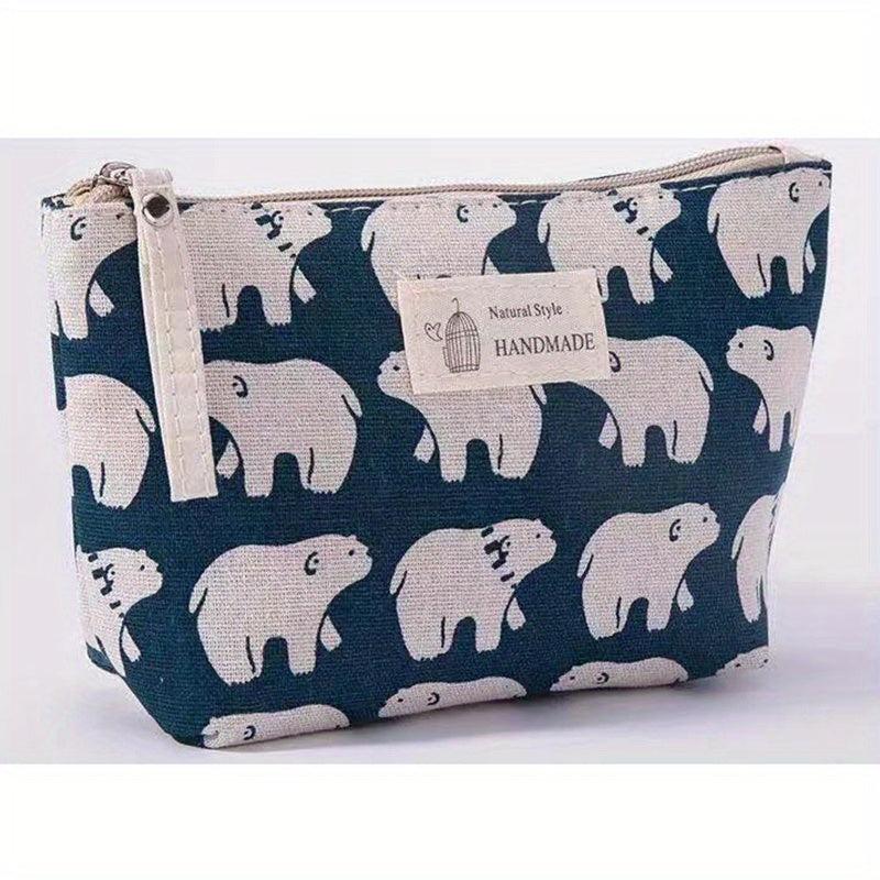 Casual Canvas Cosmetics Bag Zipper Coin Purse
