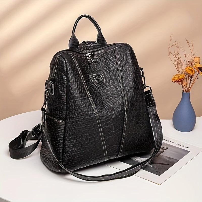 Casual Leather Backpack Travel Soft Leather Bag