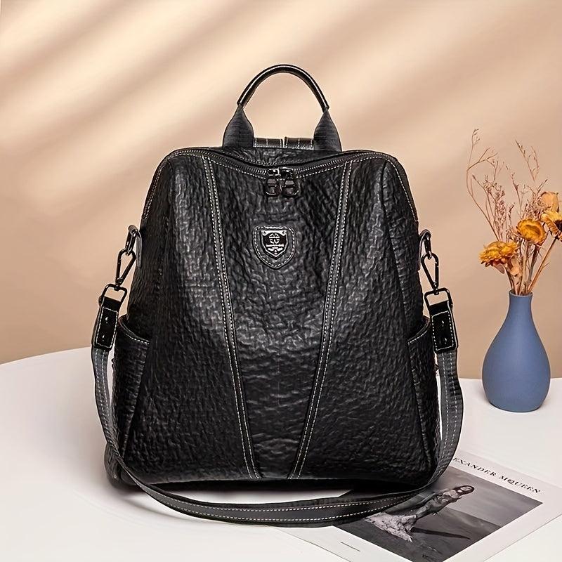 Casual Leather Backpack Travel Soft Leather Bag