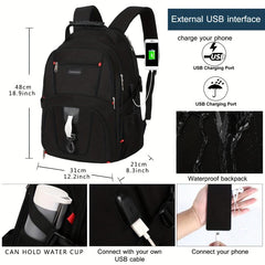 Business Travel Laptop Backpack with USB Charging Port
