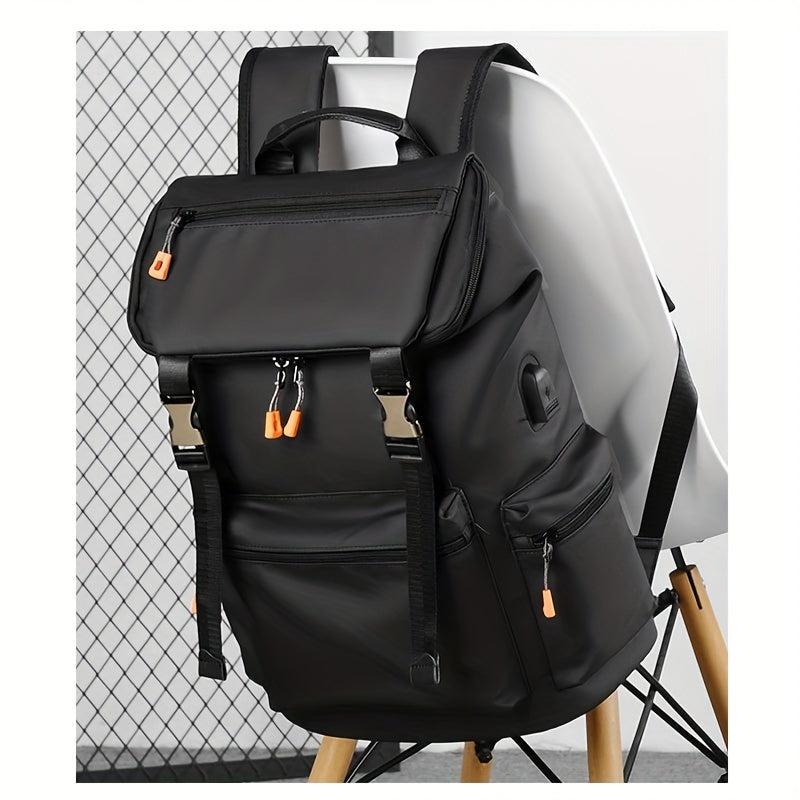 Men's Leather Travel Laptop Backpack Business Anti Theft Slim Bag