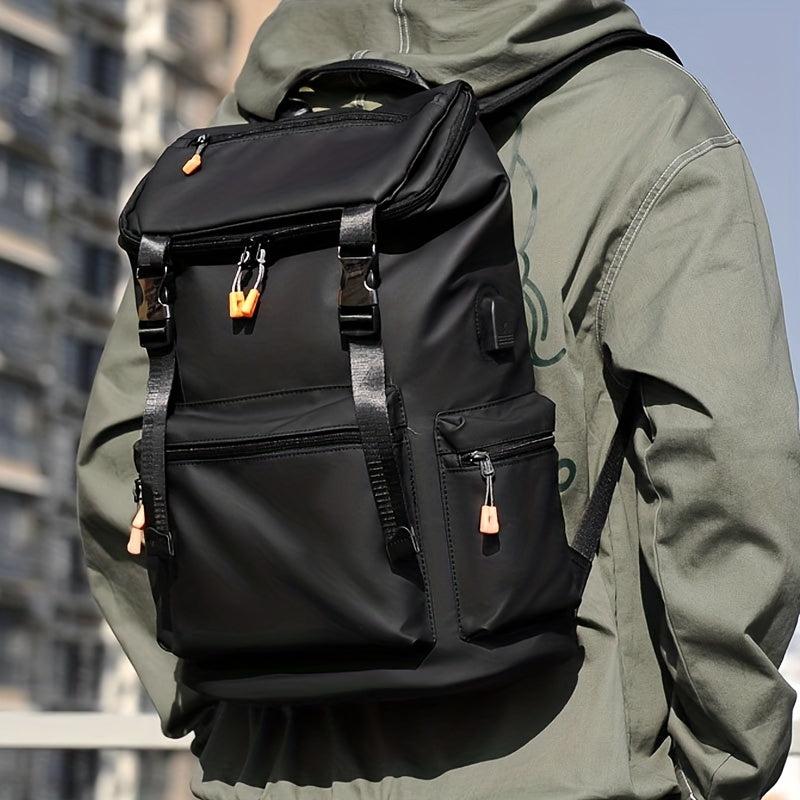 Men's Leather Travel Laptop Backpack Business Anti Theft Slim Bag