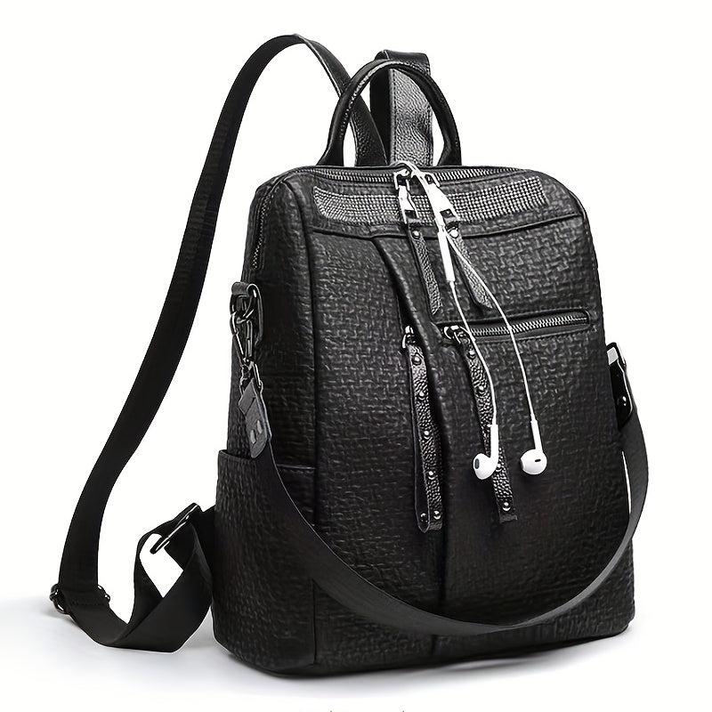 Women's Summer Leather Backpack Waterproof Anti-theft Travel Bag