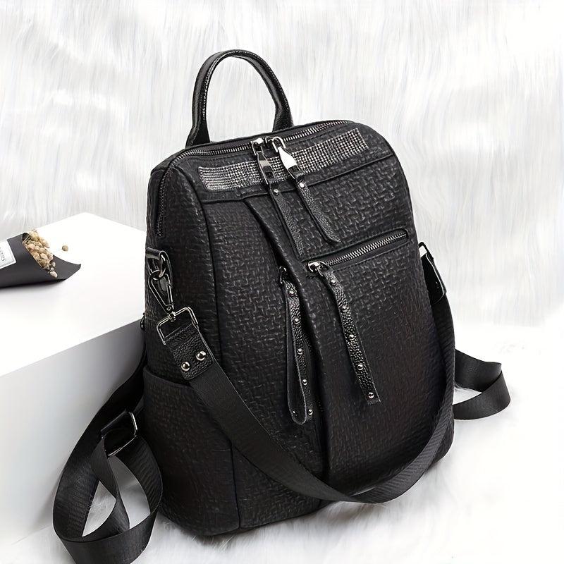 Women's Summer Leather Backpack Waterproof Anti-theft Travel Bag