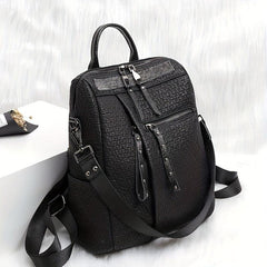 Women's Summer Leather Backpack Waterproof Anti-theft Travel Bag