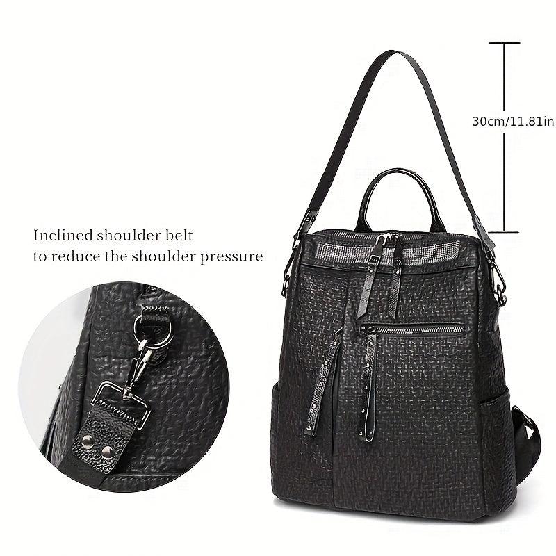 Women's Summer Leather Backpack Waterproof Anti-theft Travel Bag